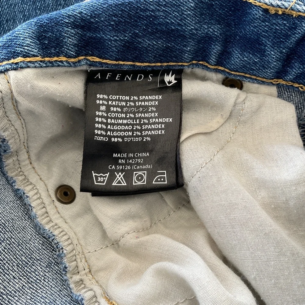Afends Dark Wash Junky Skinny Mid Rise Jeans - Picture 7 of 8
